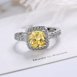 Ring Female Square Zirconium Diamond Wide Surface – Gifts for Her — 3