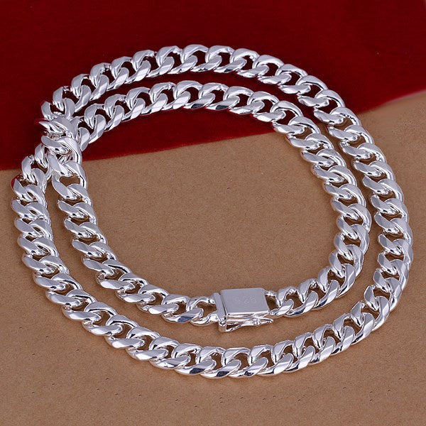 Fashion 10MM Square Button Side Necklace – Jewelry Gift Ideas — 1
