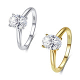 Sterling Silver Inlaid Oval Zircon Ring For Women – Gifts for Her — 4