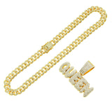 Full Diamond Alphabet Queen Pendant Necklace – Jewelry Gift Ideas — 3