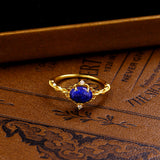S925 Sterling Silver Vintage Lapis Lazuli Ring Female – Gifts for Her — 4