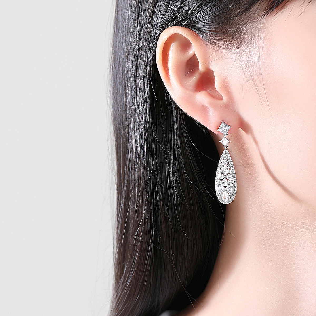Long Earrings Flash Copper Inlaid Zircon Ear – Unique Gift Ideas — 1