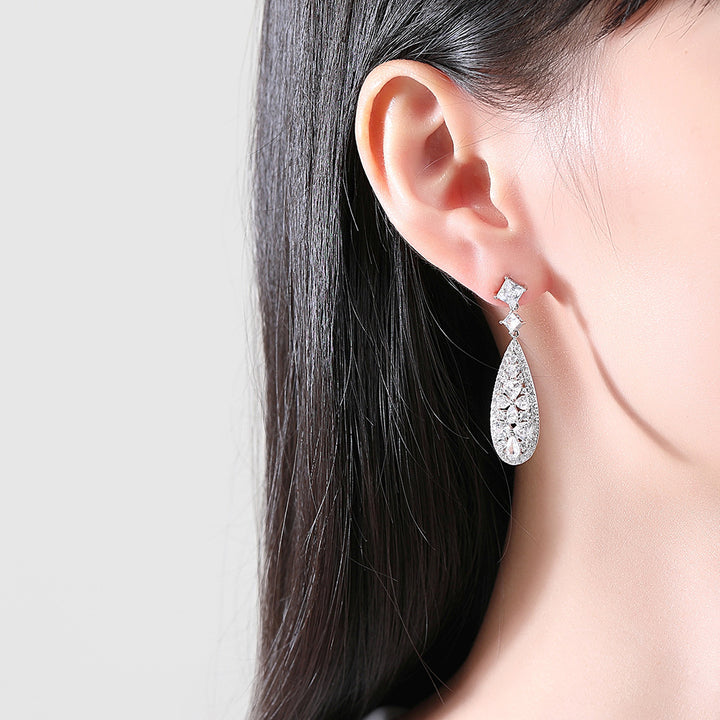Long Earrings Flash Copper Inlaid Zircon Ear – Unique Gift Ideas — 1