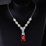 Luxury Pigeons-blood Ruby Square Diamond Necklace – Jewelry Gift Ideas — 1