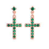 Cross Earrings Real Gold-plated Zircon – Jewelry Gift Ideas — 5