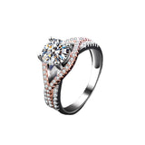 Mosan Diamond Female Silver Ring Gold Exaggerated Two – Gifts for Her — 4