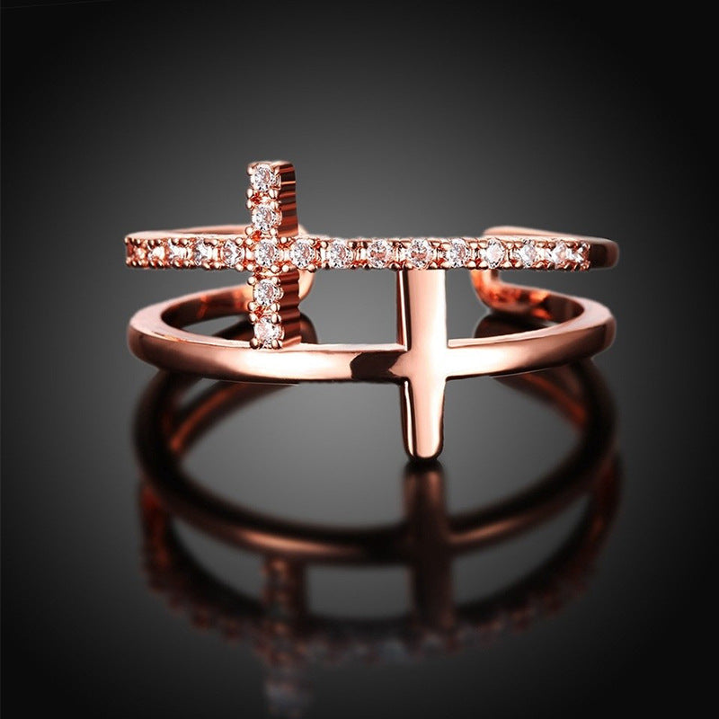 European Simple Atmosphere Fashion Classic Cross Ring – Stylish Gifts — 1