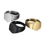 Simple Geometric Titanium Steel Neutral Ring – Useful Gifts — 2