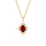 Retro Light Luxury Cross Star Garnet Pendant – Jewelry Gift Ideas — 3