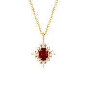 Retro Light Luxury Cross Star Garnet Pendant – Jewelry Gift Ideas — 3