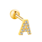 Inlaid Zircon 26 English Letters Ear Bone Stud – Meaningful Gifts — 12