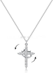 Cross Crown Zircon Clavicle Chain Necklace – Jewelry Gift Ideas — 7