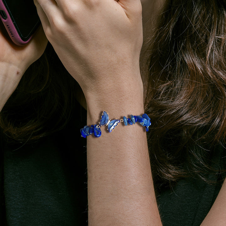 Women's Natural Lapis Lazuli Gravel Stretch – Jewelry Gift Ideas — 1