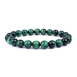 Natural Green Tiger-eye Bracelet Elastic Beaded – Jewelry Gift Ideas — 5