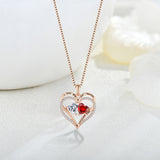 S925 Silver Double Love Necklace With Rhinestones – Gifts for Couples — 4