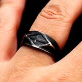 Make Old Pull Sand Men's Cross Titanium Steel Ring – Gifts for Him — 3