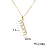 18K Copper Plated Zircon MOM Pendant Necklace – Jewelry Gift Ideas — 4