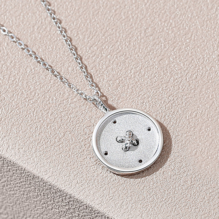 Button Couple Necklace Sterling Silver Coin – Jewelry Gift Ideas — 1