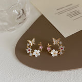Shell Flower Butterfly Ear Stud – Stylish Gifts — 1