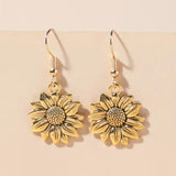 Simple Metal Ear Hook Sunflower Flower Earrings – Birthday Gifts — 12