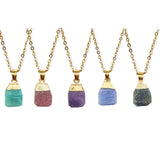 Cut Natural Necklace With Original Stone Pendant – Jewelry Gift Ideas — 1