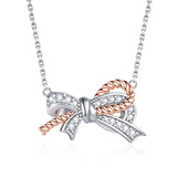Women's S925 Sterling Silver Twist Bow Necklace – Jewelry Gift Ideas — 3