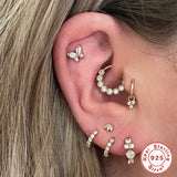 Sterling Silver Flat Head Pierced Cartilage Earrings – Stylish Gifts — 4