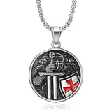 Crusader Templar Shield Pendant Steel Color – Jewelry Gift Ideas — 4