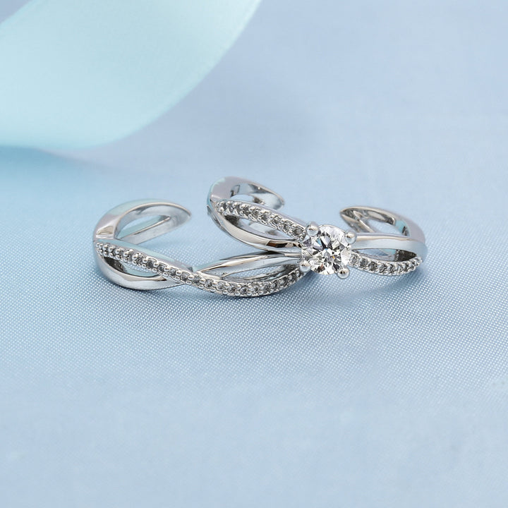 Starry Zircon Crown Couple Ring – Gifts for Couples — 1