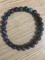 Natural Green Tiger-eye Bracelet Elastic Beaded – Jewelry Gift Ideas — 4