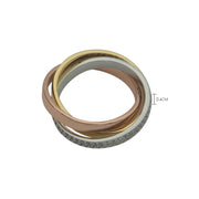Three-color Three-ring Full Diamond Ring – Unique Gift Ideas — 2