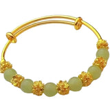 Brass Gold-plated Chalcedony Flower Pull Bracelet Hand – Stylish Gifts — 5