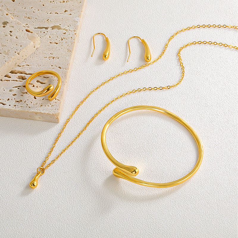 Four-piece Drop-shaped Necklace Earring Ring – Jewelry Gift Ideas — 1