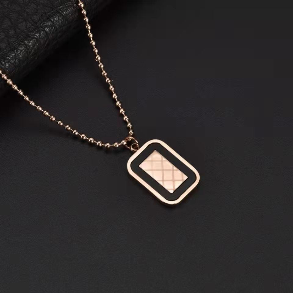 Mother-of-pearl Square Plaque Pendant – Jewelry Gift Ideas — 1