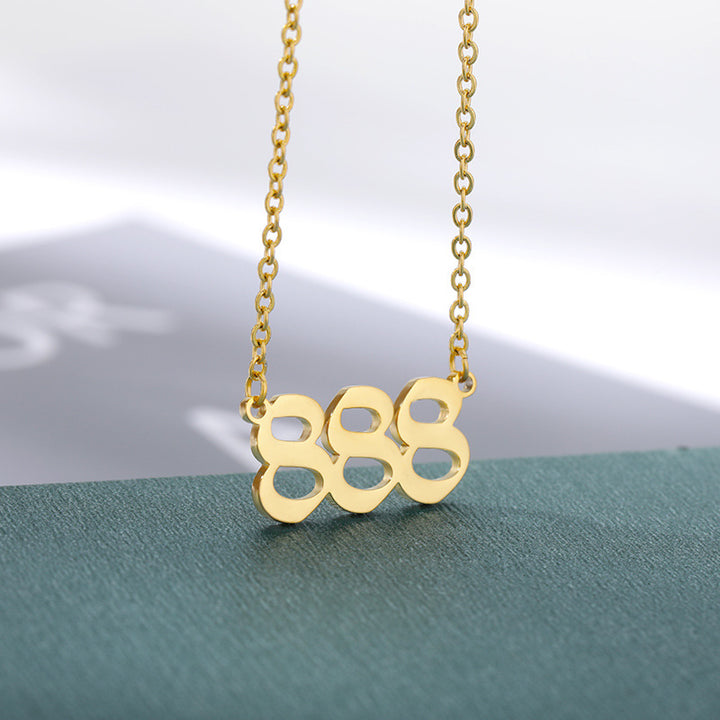 Old English Digital Necklace Stainless Steel – Jewelry Gift Ideas — 1