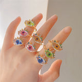 Women's Metal Eye Diamond Color Crown Ring – Gifts for Her — 2