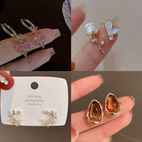 Silver Needle Flower Butterfly Resin Stud Earrings – Stylish Gifts — 8