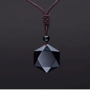 Natural Obsidian Hexawn Star Necklace Pendant – Jewelry Gift Ideas — 15