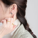 Metal Frosty Irregular Vintage Triangle Earrings – Meaningful Gifts — 1