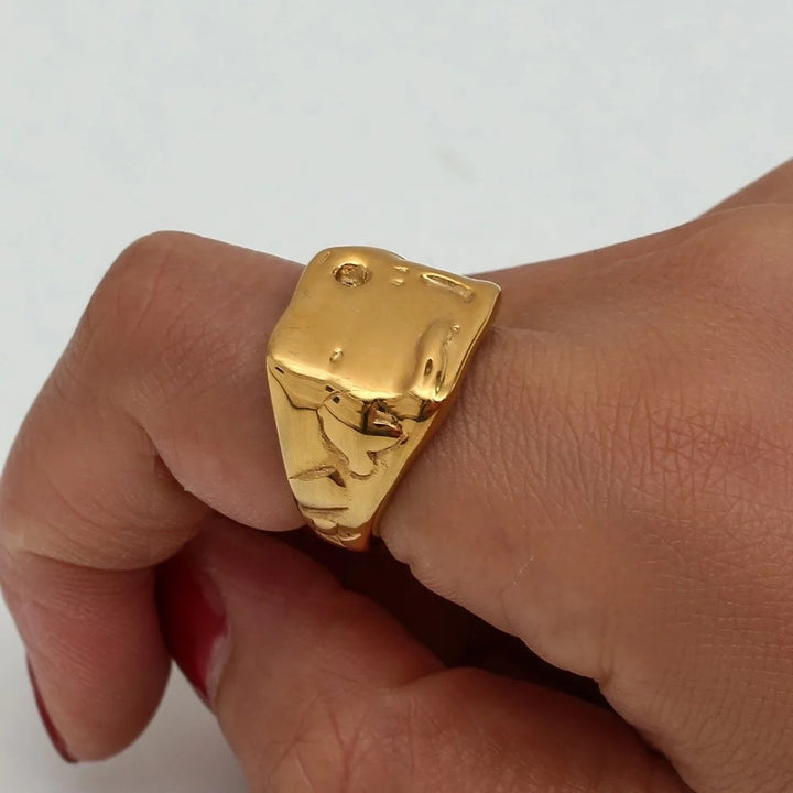 Retro Style Lava Irregular Pattern Ring – Stylish Gifts — 1