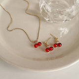 Red Cherry Garnet Necklace For Women Niche Design – Jewelry Gift Ideas — 13