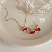 Red Cherry Garnet Necklace For Women Niche Design – Jewelry Gift Ideas — 13