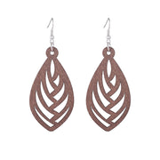 Hollow Geometry Wood Earrings Eardrop Personality – Birthday Gifts — 14