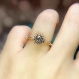 Diamond Luxury Snowflake Starry Rose Gold Ring – Practical Gifts — 1