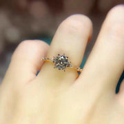 Diamond Luxury Snowflake Starry Rose Gold Ring – Practical Gifts — 1