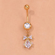 Heart-shaped Zircon Butterfly Navel Stud – Stylish Gifts — 4