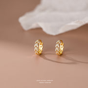 Silver Diamond Fried Dough Twist Earrings Female – Gifts for Her — 5