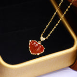 S925 Sterling Silver Red Agate Collar Necklace – Jewelry Gift Ideas — 2