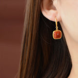 Gold Plated Sterling Silver Onyx Drop Earrings – Practical Gifts — 1