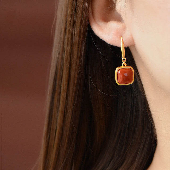 Gold Plated Sterling Silver Onyx Drop Earrings – Practical Gifts — 1